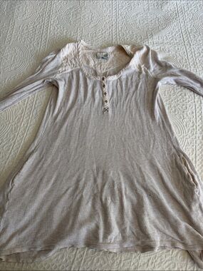 Cream Saturday Sunday Anthropologie Thermal Henley Dress